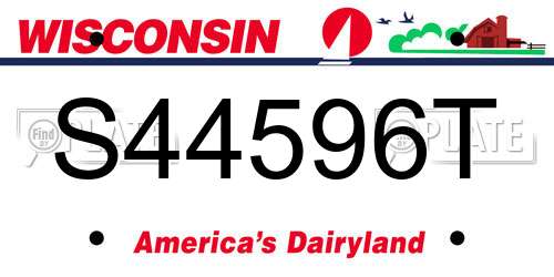 S44596T Wisconsin License Plate