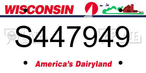 S447949 Wisconsin License Plate