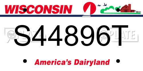 S44896T Wisconsin License Plate