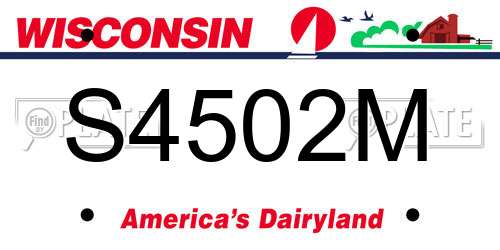 S4502M Wisconsin License Plate
