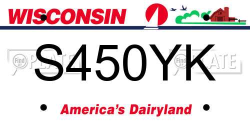 S450YK Wisconsin License Plate