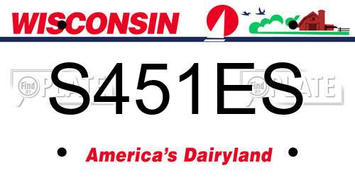 S451ES Wisconsin License Plate