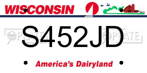 S452JD Wisconsin License Plate