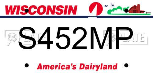 S452MP Wisconsin License Plate