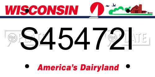S45472I Wisconsin License Plate