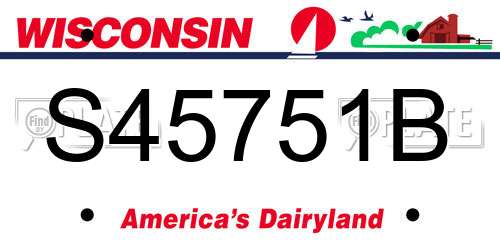 S45751B Wisconsin License Plate