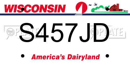 S457JD Wisconsin License Plate