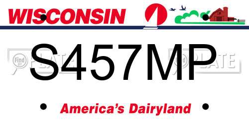 S457MP Wisconsin License Plate
