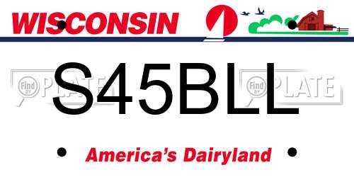 S45BLL Wisconsin License Plate