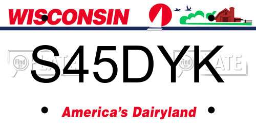 S45DYK Wisconsin License Plate