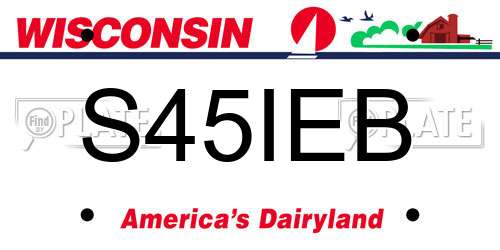 S45IEB Wisconsin License Plate