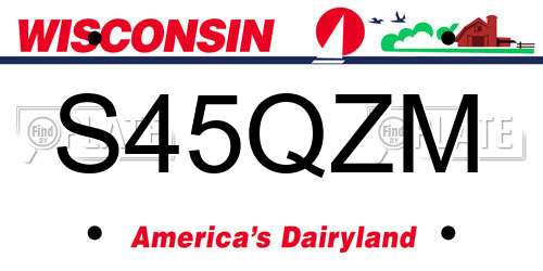 S45QZM Wisconsin License Plate