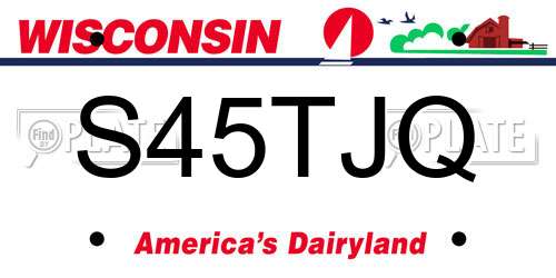 S45TJQ Wisconsin License Plate