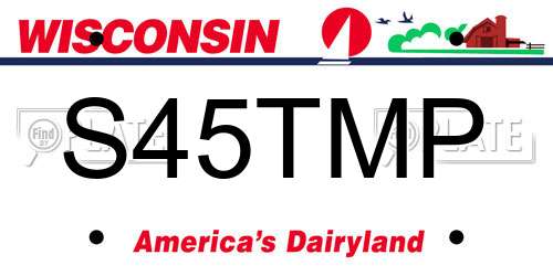 S45TMP Wisconsin License Plate