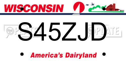 S45ZJD Wisconsin License Plate