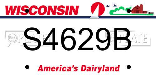 S4629B Wisconsin License Plate