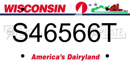 S46566T Wisconsin License Plate