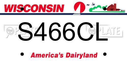 S466CL Wisconsin License Plate