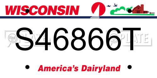 S46866T Wisconsin License Plate