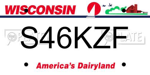 S46KZF Wisconsin License Plate