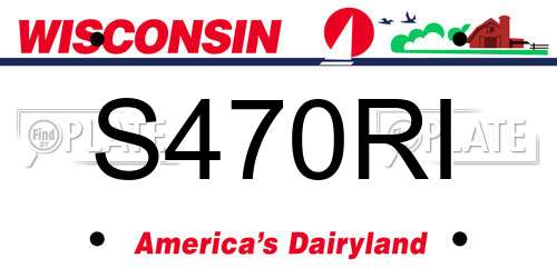 S470RI Wisconsin License Plate