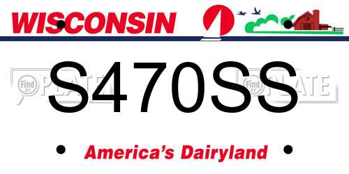 S470SS Wisconsin License Plate