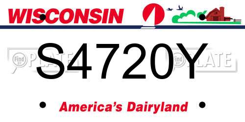 S4720Y Wisconsin License Plate