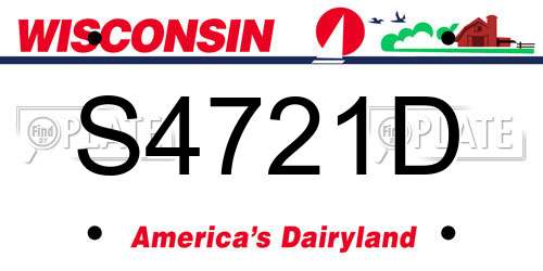S4721D Wisconsin License Plate