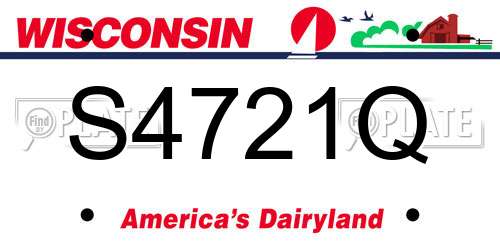 S4721Q Wisconsin License Plate
