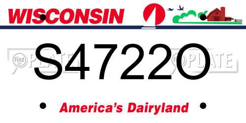 S4722O Wisconsin License Plate