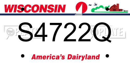 S4722Q Wisconsin License Plate