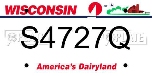 S4727Q Wisconsin License Plate