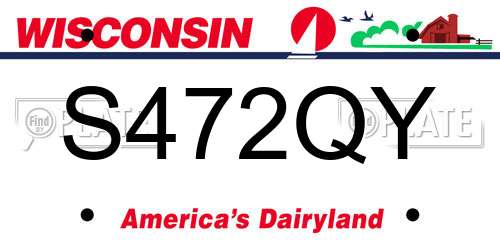 S472QY Wisconsin License Plate
