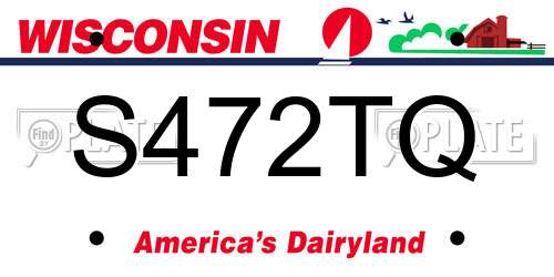 S472TQ Wisconsin License Plate