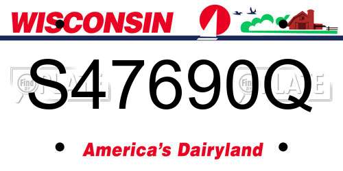 S47690Q Wisconsin License Plate