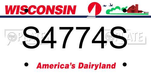 S4774S Wisconsin License Plate