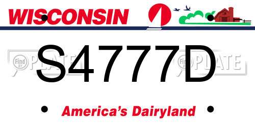 S4777D Wisconsin License Plate