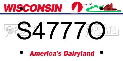 S4777O Wisconsin License Plate