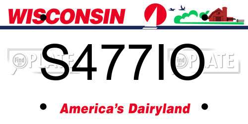 S477IO Wisconsin License Plate