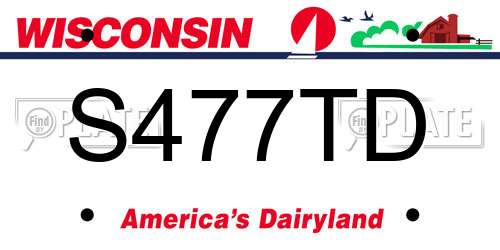 S477TD Wisconsin License Plate