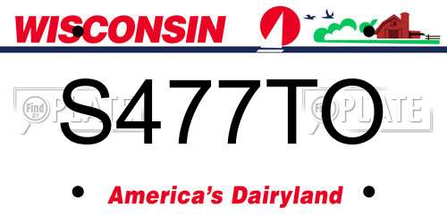 S477TO Wisconsin License Plate