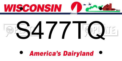 S477TQ Wisconsin License Plate