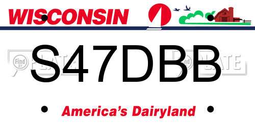S47DBB Wisconsin License Plate
