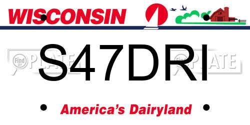 S47DRI Wisconsin License Plate