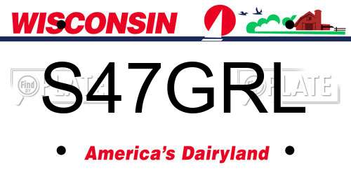 S47GRL Wisconsin License Plate