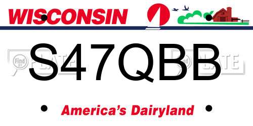S47QBB Wisconsin License Plate