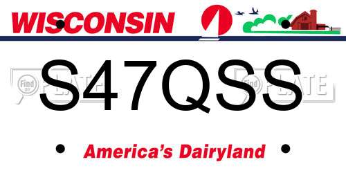 S47QSS Wisconsin License Plate