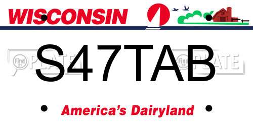 S47TAB Wisconsin License Plate