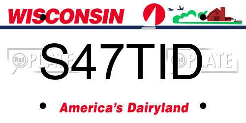 S47TID Wisconsin License Plate