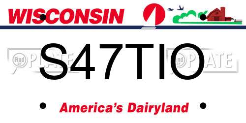 S47TIO Wisconsin License Plate